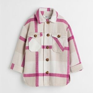 H&M New 3t Twill Shirt Jacket Shacket Soft Warm Cute